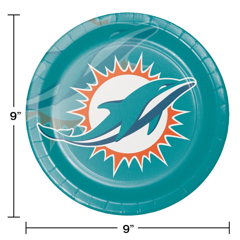 96/Case Bulk Miami Dolphins Dinner Plates