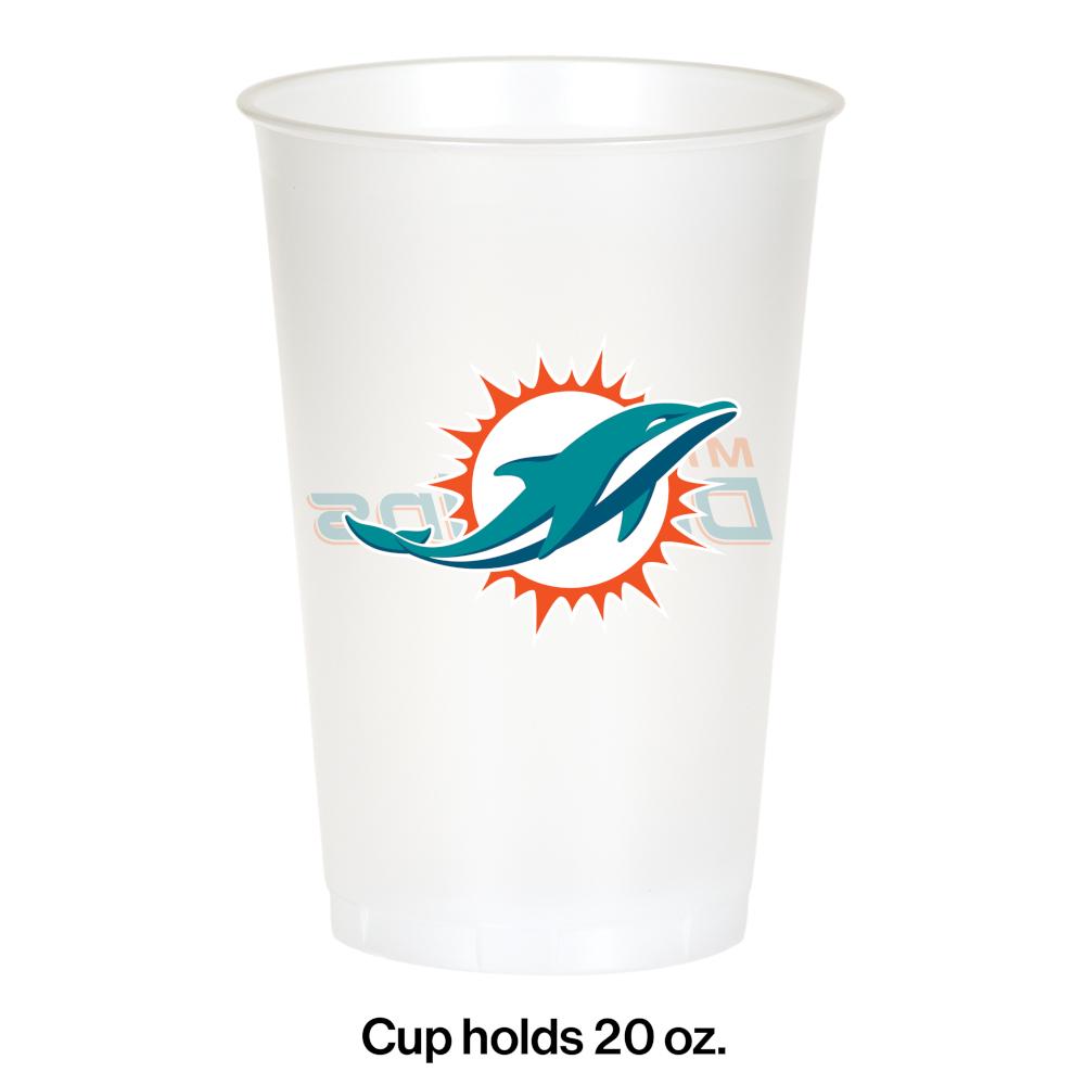 Miami Dolphins 20 oz Plastic Cup (8/Pkg)