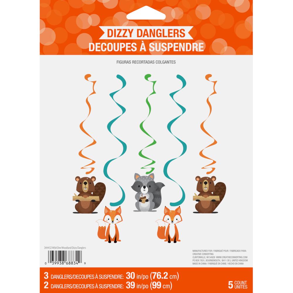 Wild One Woodland Dizzy Danglers, Pack Of 5 Party Decoration