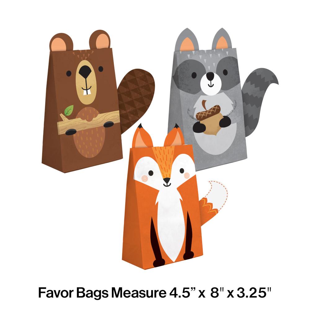 Wild One Woodland Paper Treat Bags, Pack Of 8