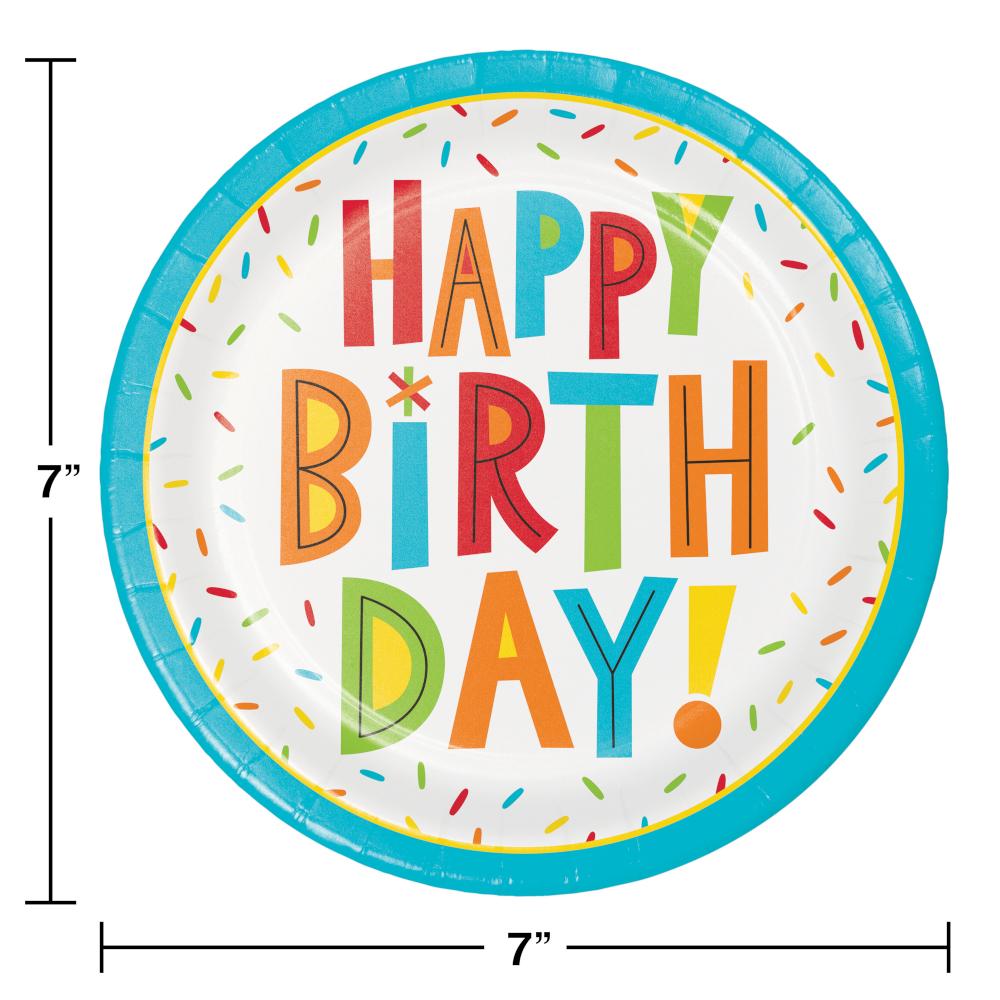 Birthday Fun Dessert Plates (Case of 96) by Creative Converting