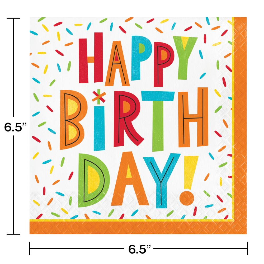 Birthday Fun Luncheon Napkin 16ct Party Decoration