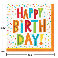 Birthday Fun Luncheon Napkin 16ct Party Decoration