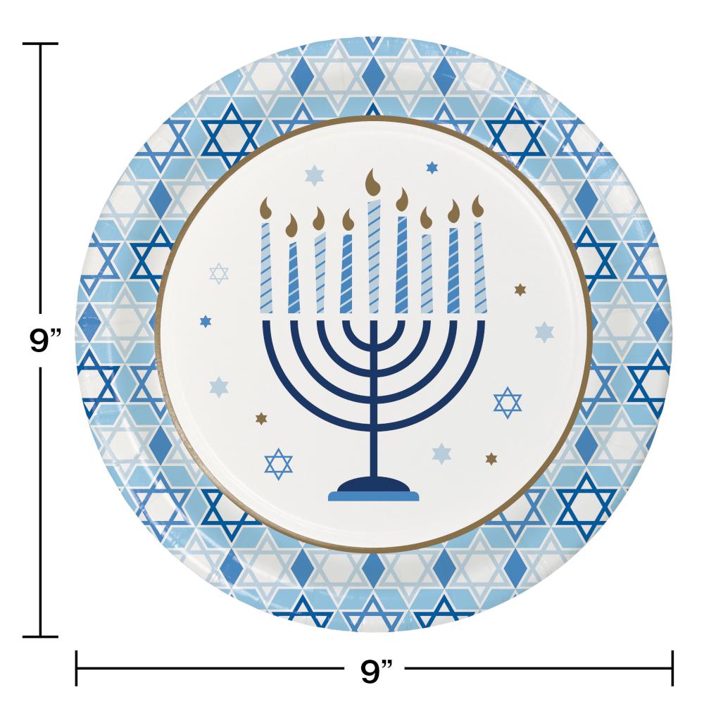 96ct Bulk Hanukkah Celebration Dinner Plates