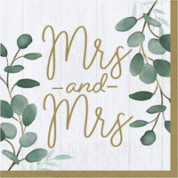 192 pc Bulk Save on Eucalyptus Mrs. & Mrs. Luncheon Napkins