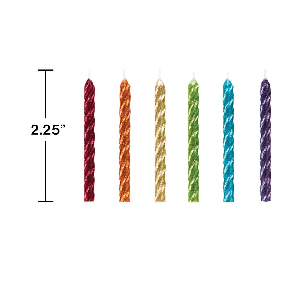 288ct Bulk Rainbow Metallic Spiral Candles