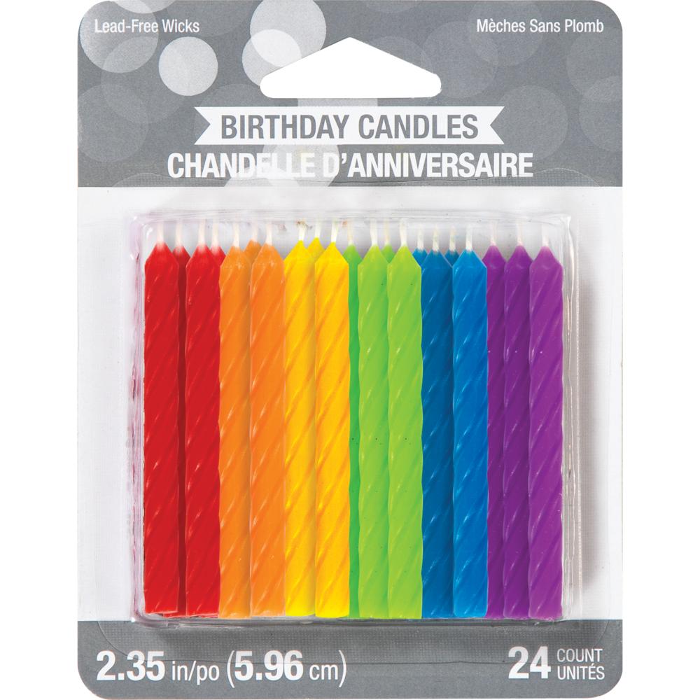 Spiral Rainbow Candles 24ct Party Decoration