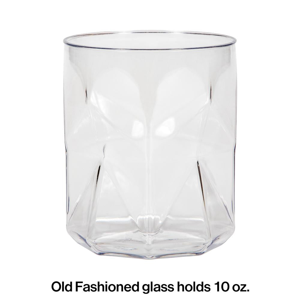 24ct Bulk Plastic Fractal Old Fashioned Tumblers
