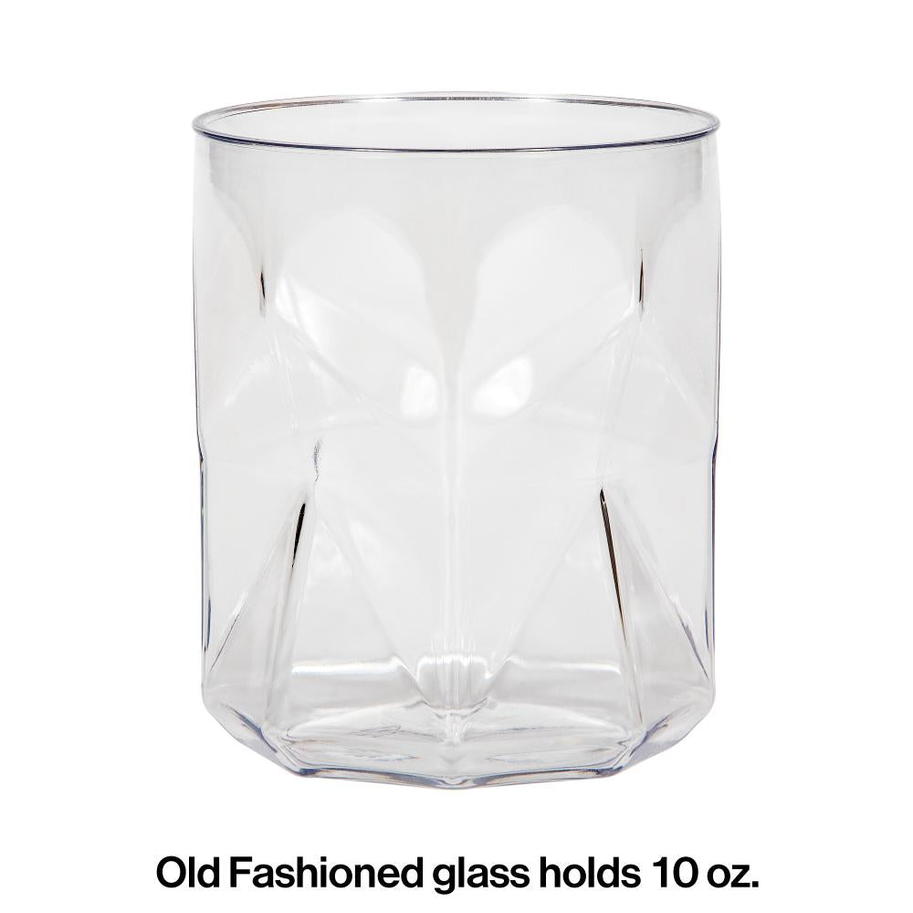24ct Bulk Plastic Fractal Old Fashioned Tumblers