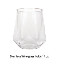 24ct Bulk Plastic Fractal Stemless Wine Tumblers