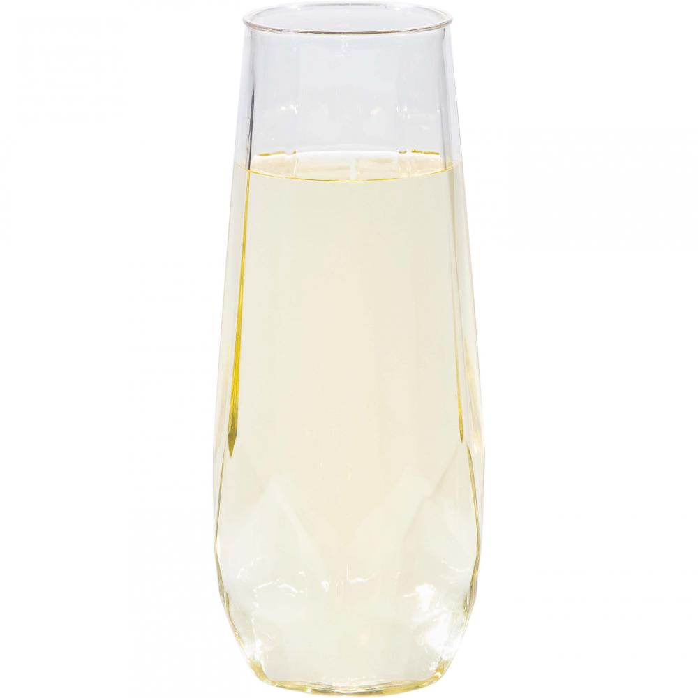 24ct Bulk Plastic Fractal Stemless Champagne Tumblers