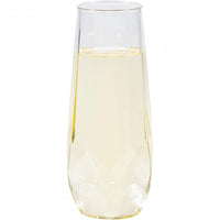 24ct Bulk Plastic Fractal Stemless Champagne Tumblers