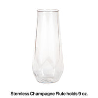 24ct Bulk Plastic Fractal Stemless Champagne Tumblers