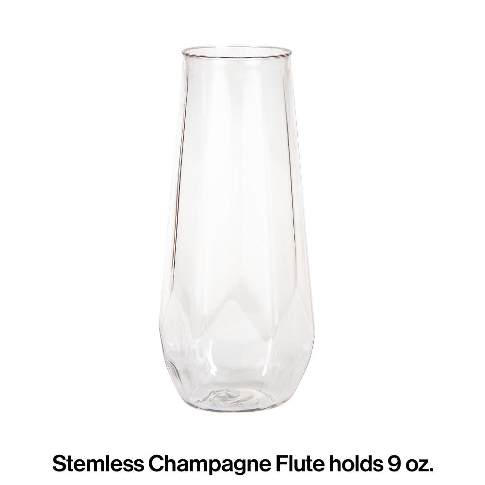 24ct Bulk Plastic Fractal Stemless Champagne Tumblers