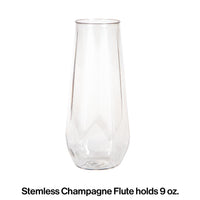24ct Bulk Plastic Fractal Stemless Champagne Tumblers