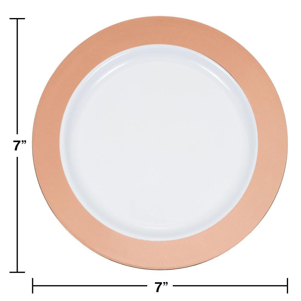 7.5" Rosegold Rim Plastic Plate 10ct Party Decoration