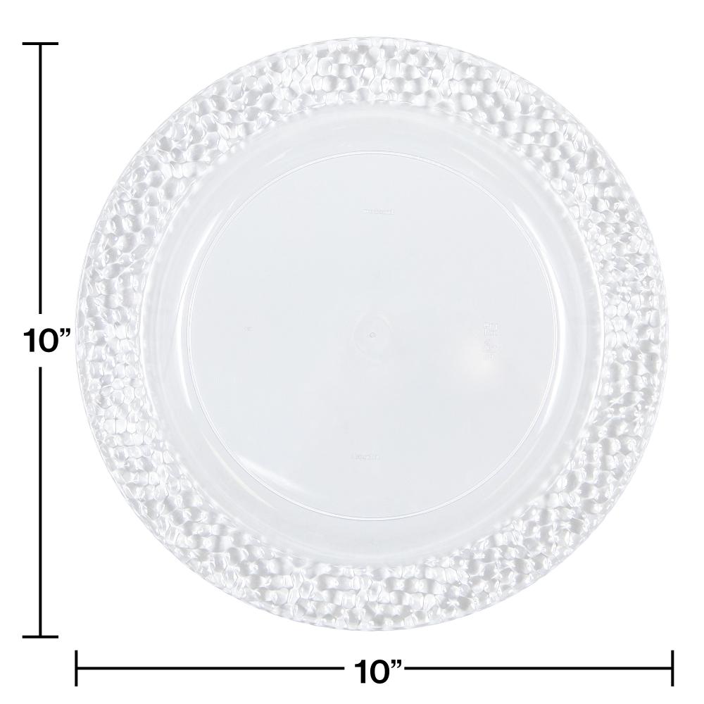 120ct Bulk Clear Pebble Plastic Banquet Plates