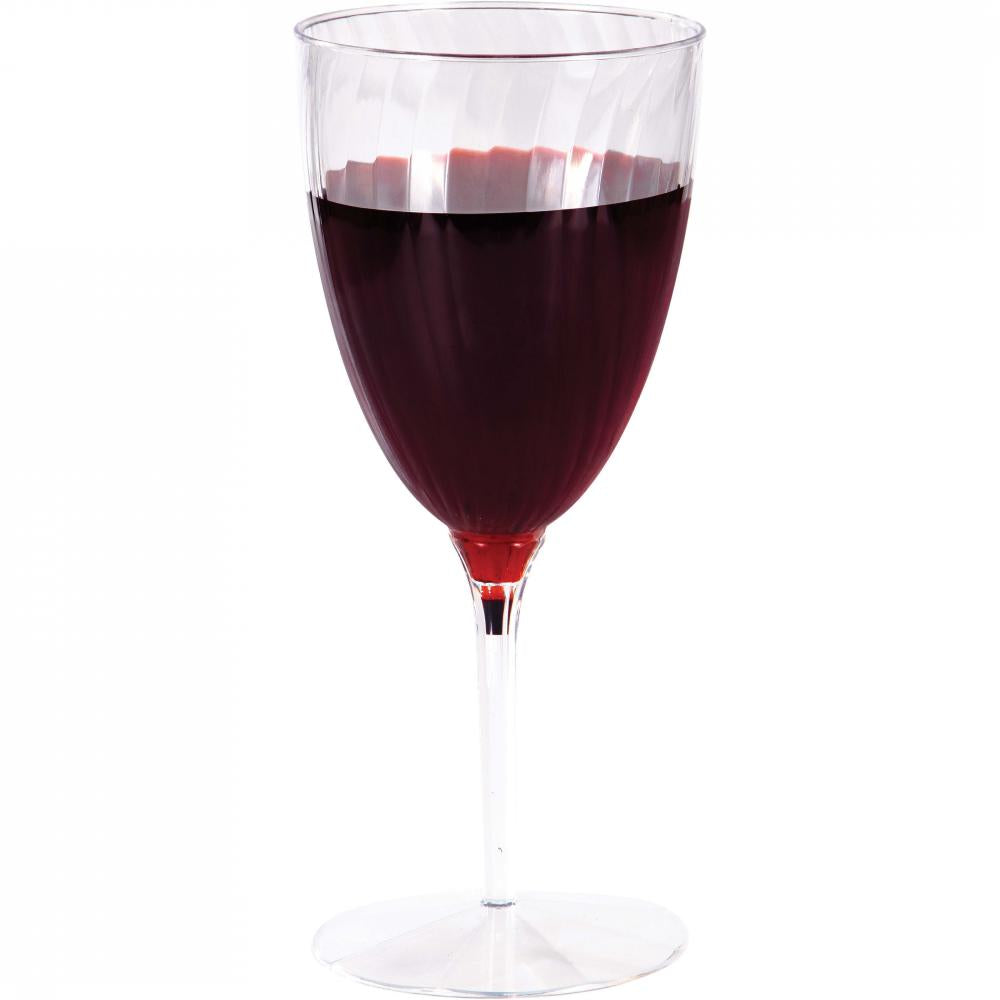 8 Oz. Clear Plastic 1-Piece Wine Glasses 8ct