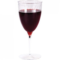 8 Oz. Clear Plastic 1-Piece Wine Glasses 8ct