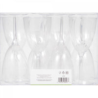 8 Oz. Clear Plastic 1-Piece Wine Glasses 8ct