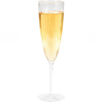 6 Oz. Clear Plastic 1-Piece Champagne Glasses 8ct