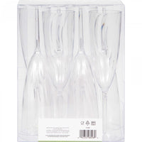6 Oz. Clear Plastic 1-Piece Champagne Glasses 8ct