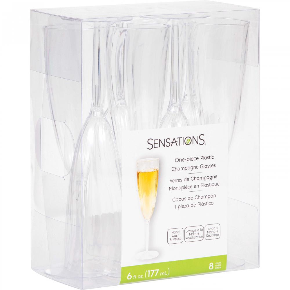 96ct Bulk Clear 6 oz Plastic Champagne Glasses