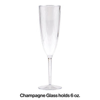 6 Oz. Clear Plastic 1-Piece Champagne Glasses 8ct