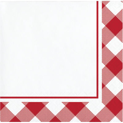 192 pc Bulk Classic Gingham Beverage Napkin
