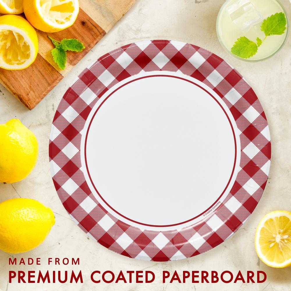 96ct Bulk Classic Gingham Dinner Plate