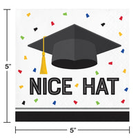 192ct Bulk Nice Hat Graduation Beverage Napkins