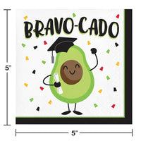192ct Bulk Bravo-cado Graduation Beverage Napkins