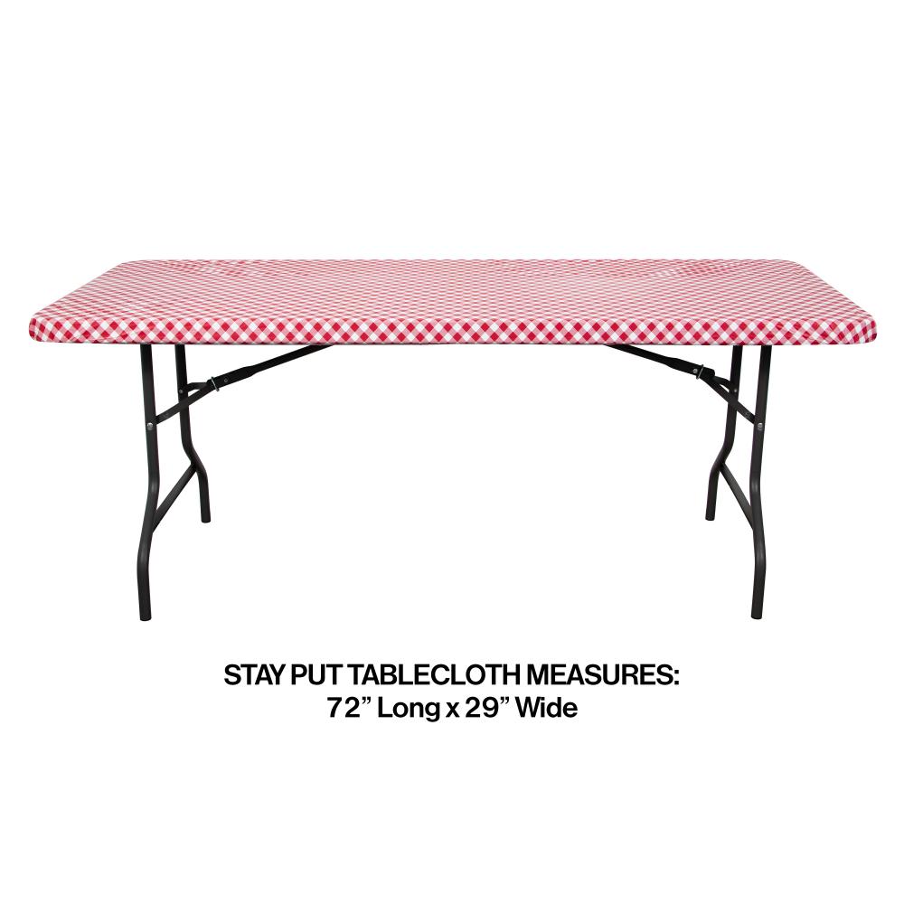 Plastic Tablecover, Stay Put, 29X72, Gingham (1/Pkg) by Creative Converting
