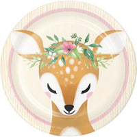 96 pc Bulk Little Deer Birthday Dessert Plates