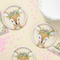 96ct Bulk Little Deer Birthday Dessert Plates