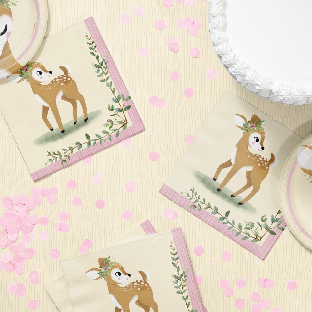 192ct Bulk Little Deer Birthday Luncheon Napkins