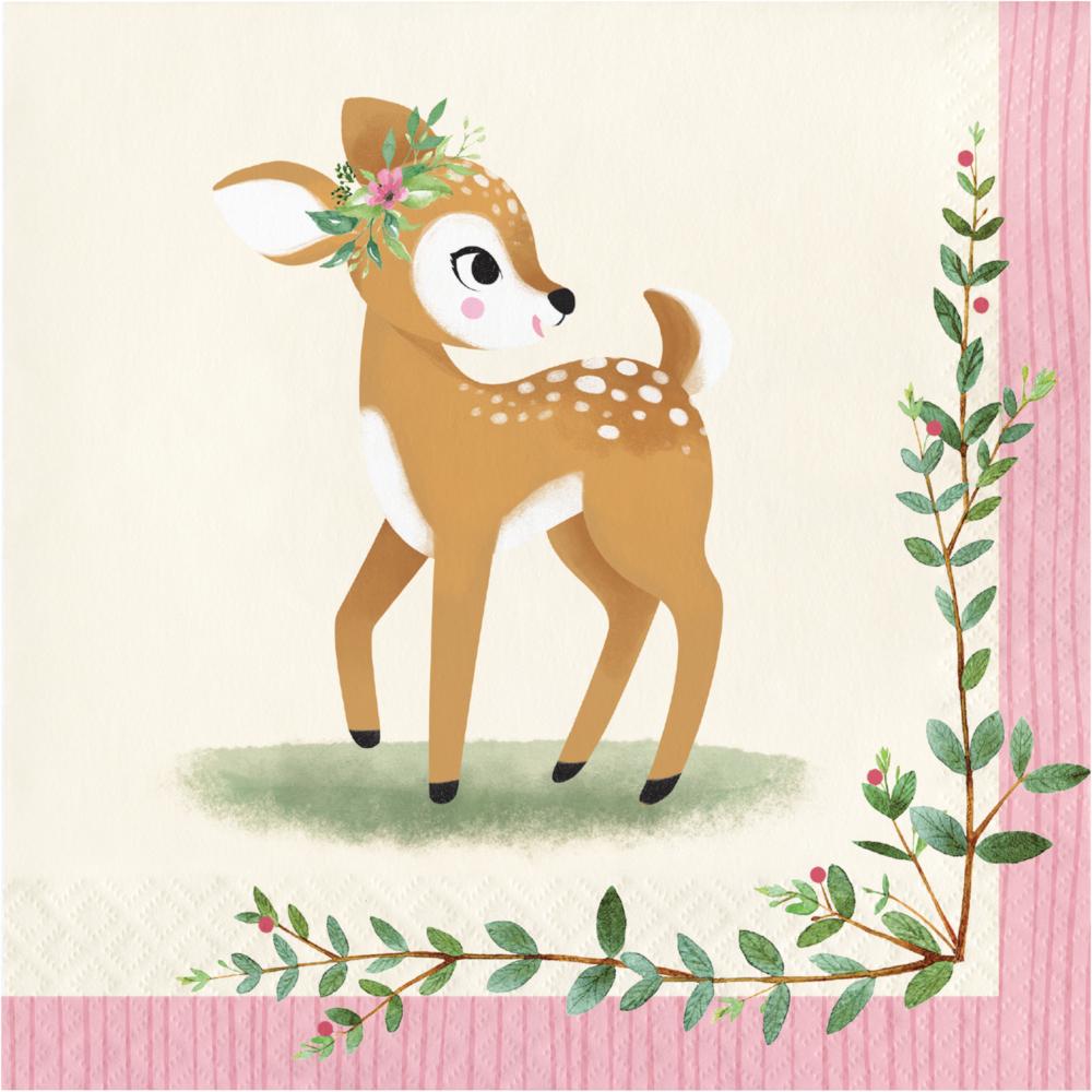 192 pc Bulk Little Deer Birthday Luncheon Napkins