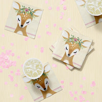 192ct Bulk Little Deer Birthday Beverage Napkins