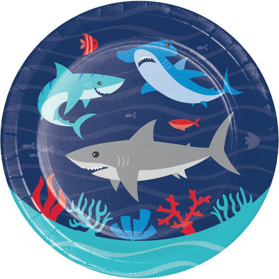 96 pc Bulk Shark Party Dessert Plates