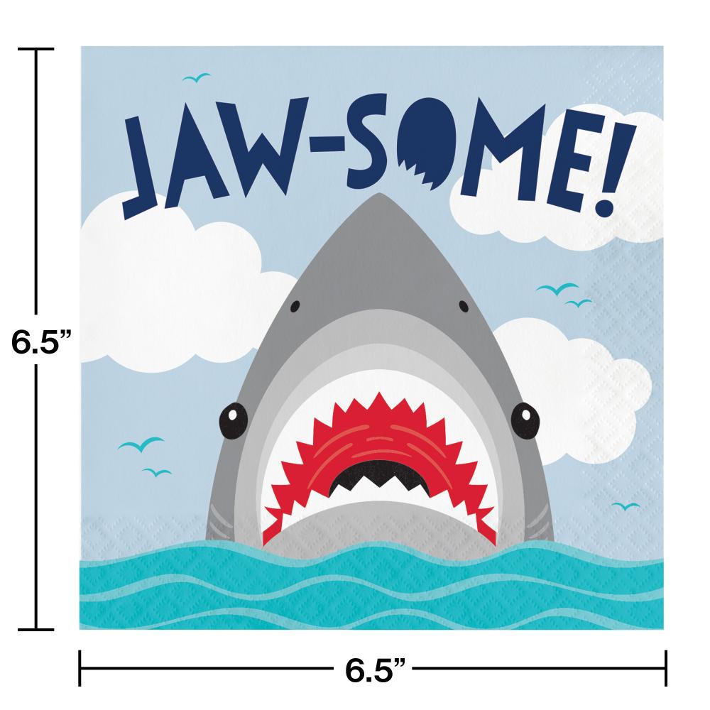 192ct Bulk Shark Party Jaw-Some Luncheon Napkins