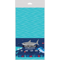 Shark Party Paper Tablecover All Over Print, 54