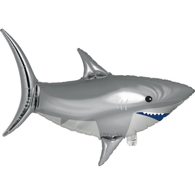 10 pc Bulk Shark Party Shaped Mylar Balloons