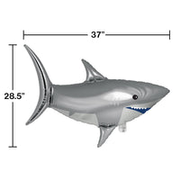 10ct Bulk Shark Party Shaped Mylar Balloons