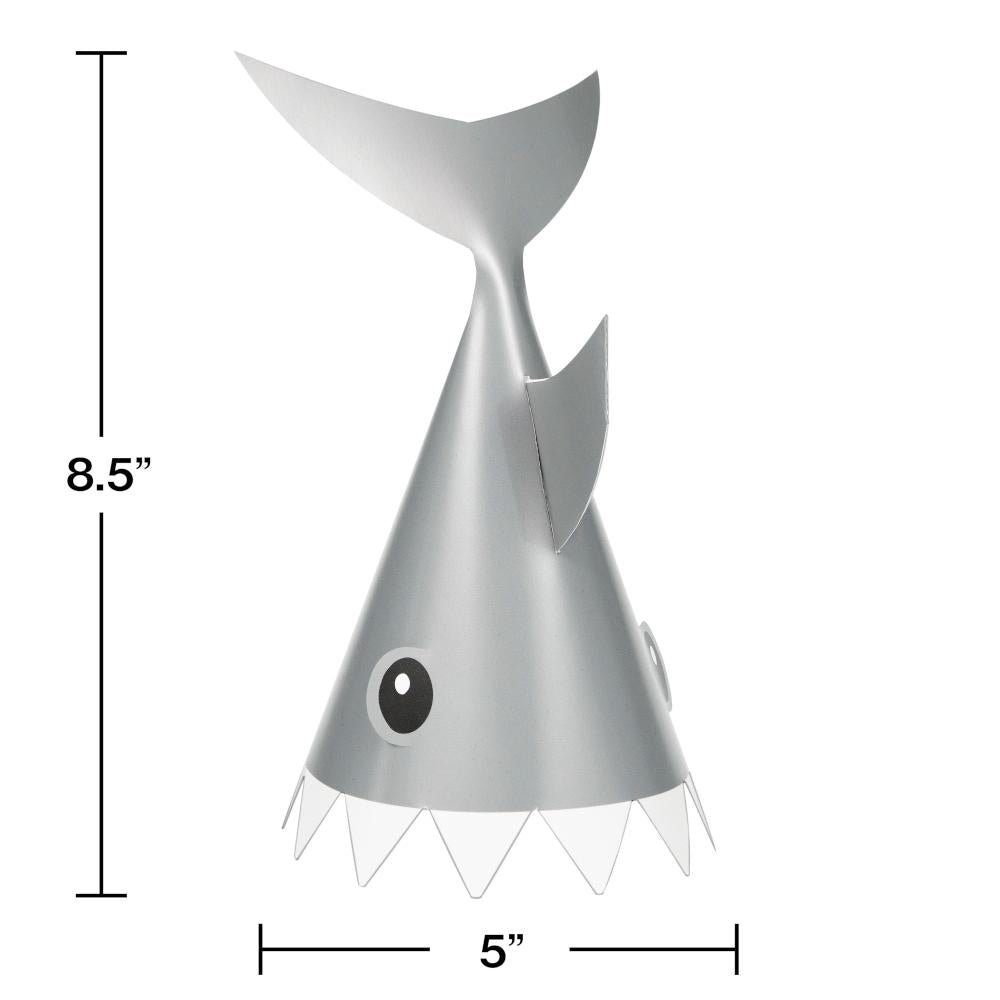 Shark Party Hats, 8 ct Party Supplies by Creative Converting