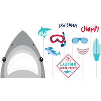 60 pc Bulk Shark Party Photo Booth Props