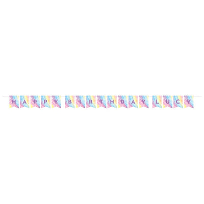 12 pc Bulk Tie Dye Party Happy Birthday Banners