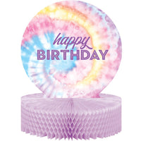6 pc Bulk Tie Dye Party Happy Birthday Centerpieces
