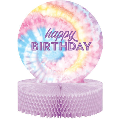 6 pc Bulk Tie Dye Party Happy Birthday Centerpieces