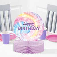 Tie Dye Party Happy Birthday Centerpiece