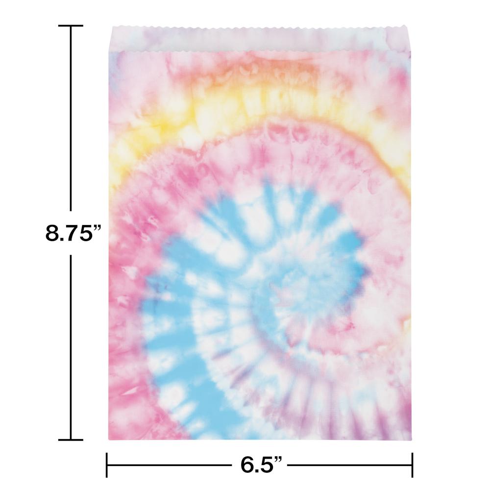 96 pc Bulk Tie Dye Party Paper Treat Bags